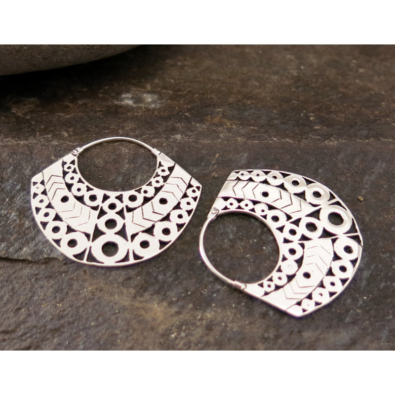 Buy earrings | Bohemian Brass & Silver Earrings |Swiss Shop | Moskitoo