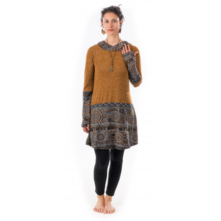 dress-long-sleeve-hooded-dress-knitted-dress-long-top-mandala-masala-mustard-moskitoo-dress-india-kult-rorschach