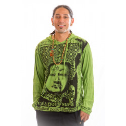 Aztec Bhuddha Hooded T-shirt