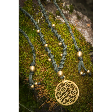 Flower of Life Small Brass Necklace