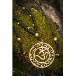 Om Mandala Brass Necklace