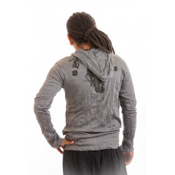 long sleeved hooded t-shirt Sure Ganesh Grey