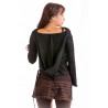 Hooded open back top Shooting Star Top - Black - Moskitoo