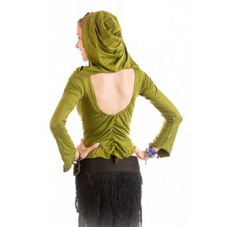Hooded open back top Shooting Star Top - Light Green  - Moskitoo