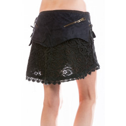 Moskitoo Steampunk Mini Skirt Black