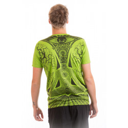 Cotton men t-shirt  chakra mirror moskitoo india kult green