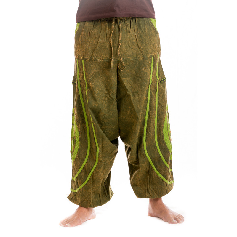 Tibet Om Stonewash Afghani Hose Grün Moskitoo India Kult