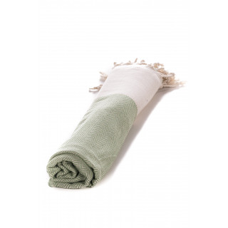 Turkish Hamam Towel "Seyda" Green Cotton Moskitoo India Kult