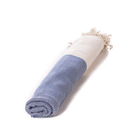 Turkish Hamam Towel "Seyda" Blue Cotton Moskitoo India Kult