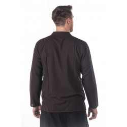 Cotton neckless shirt brown moskitoo
