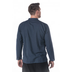 Cotton neckless shirt Petrol Blue moskitoo