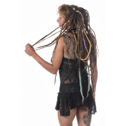 Moskitoo -Psy -Gypsy-Festival Kleid -Schwarz