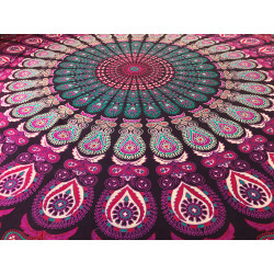 Mandala Tuch "Pink Pfau"