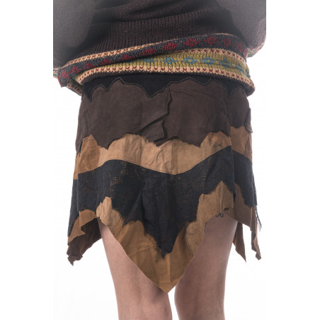 Moon Tribe Leather Miniskirt