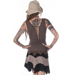 Tamaro Tribe Leather Miniskirt