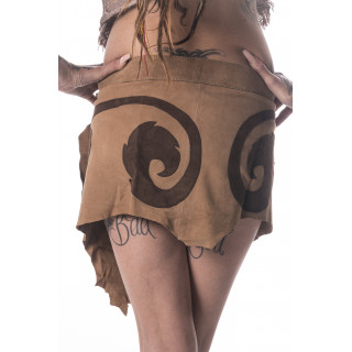 Angami Tribe Leather Miniskirt