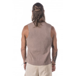 Moskitoo-india-kult-männer-weste-baumwolle-shipibo-beiges