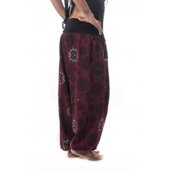 mandala-yoga-hose-siebdruck-breitem-bund-bordo-rot-moskitoo-india-kult