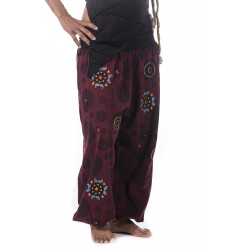 mandala-yoga-hose-siebdruck-breitem-bund-bordo-rot-moskitoo-india-kult