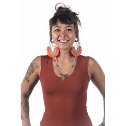 boho-style-earrings-cotton-silver-moskitoo-india-kult-orange