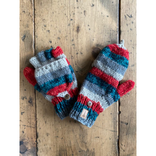 wool-gloves-knitted--sheepwool-stripe-grey-blue-red-unisex-gloves-no-finger-cap-moskitoo-india-kult