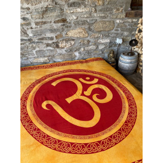 Aum-om-symbol-orange-red-cloth-bedspread-wall-hanging-moskitoo-india-kult-rorschach-indian-shop