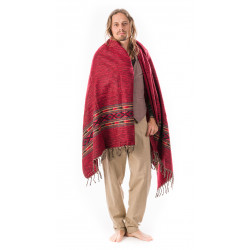 boho-blanket-scarf-sofa-blanket-travel blanket-indian blanket-moskitoo-india-kut-red