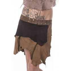 Goa - Ibiza Fashion - Leather Skirt - Tribal Clothing - Moskitoo.ch