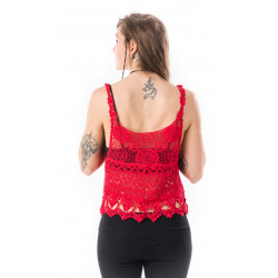 Sunlight Boho Top - Spitzen Oberteil Moskitoo India Kult rot