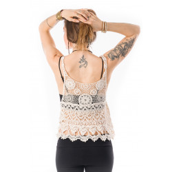 Sunlight Boho Top - Spitzen Oberteil Moskitoo India Kult Elf Weiss